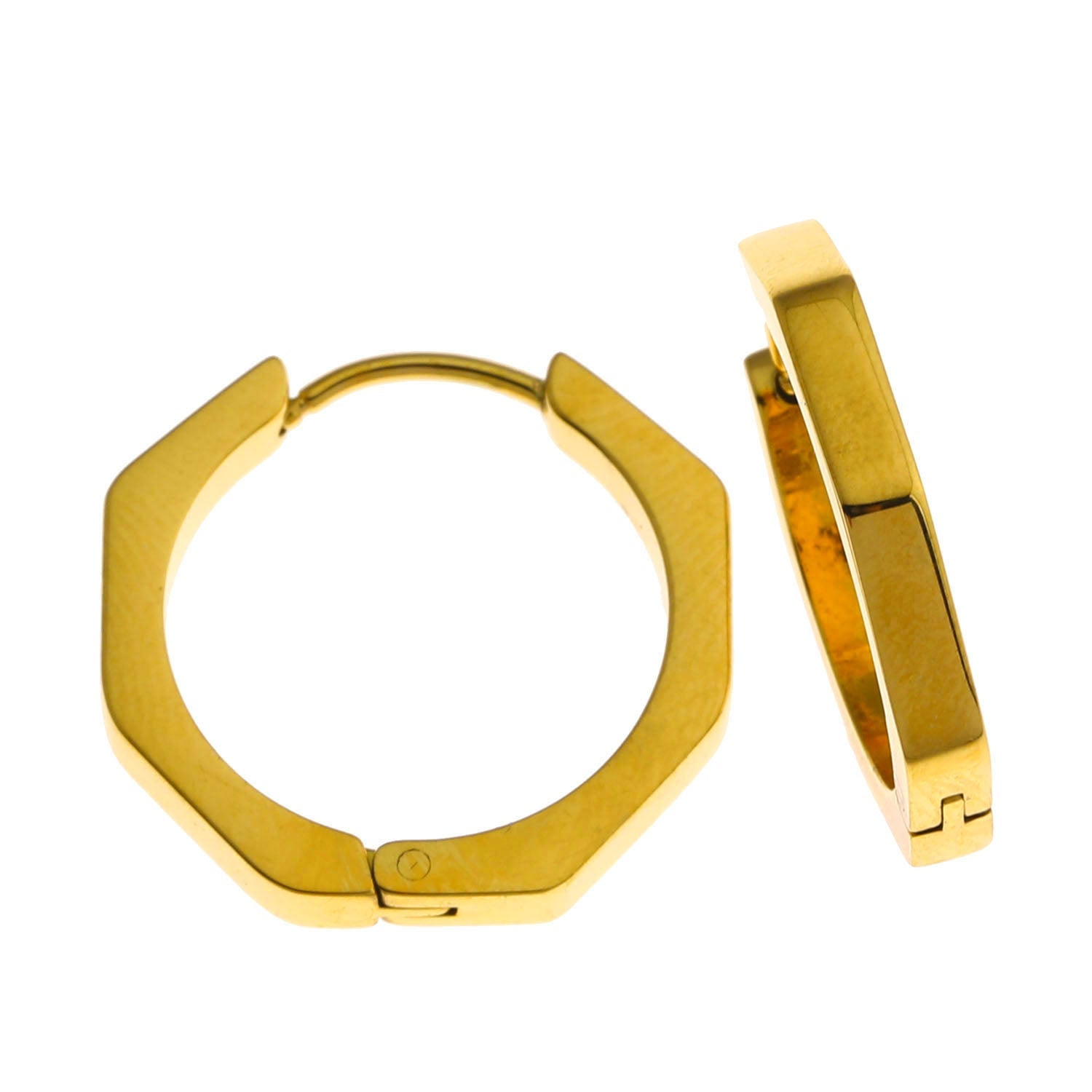 CALAU Gold: Contemporary Geometric Hoop Earrings - MacroPanora