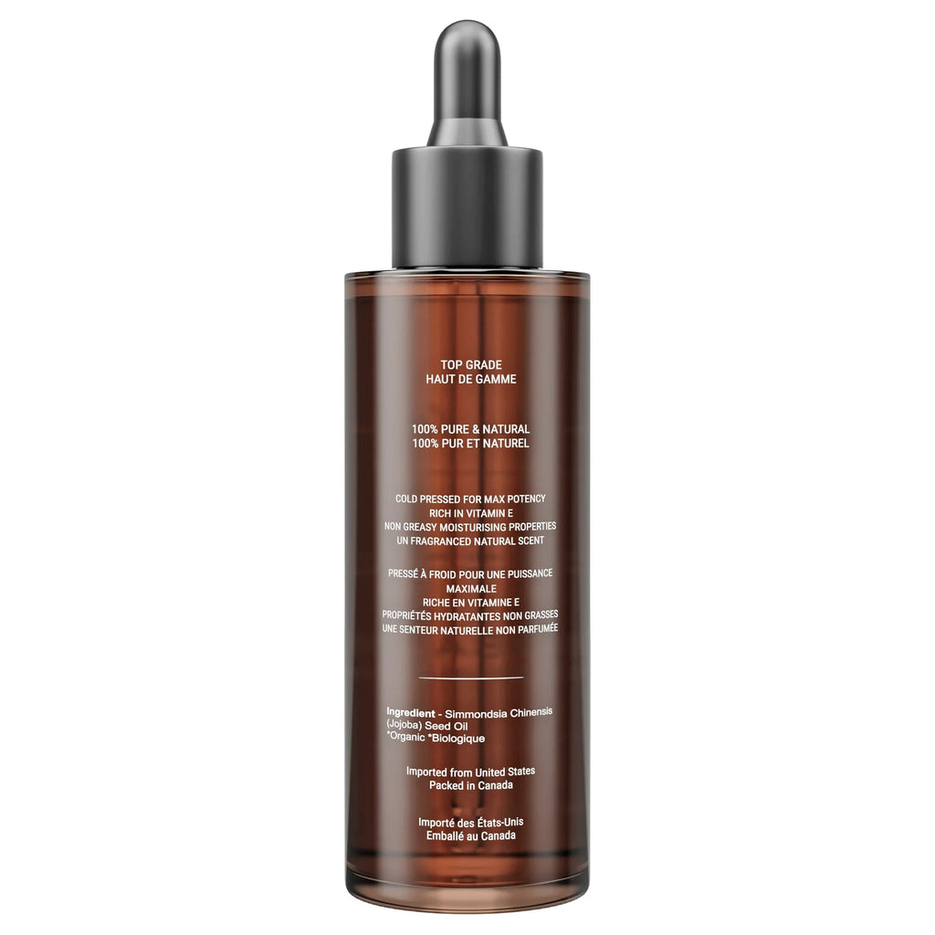 Canadian Grace 100% Organic Jojoba Oil – For Sensitive, Reactive & Acne-Prone Skin + Dry-Feeling or Oily Scalp - MacroPanora