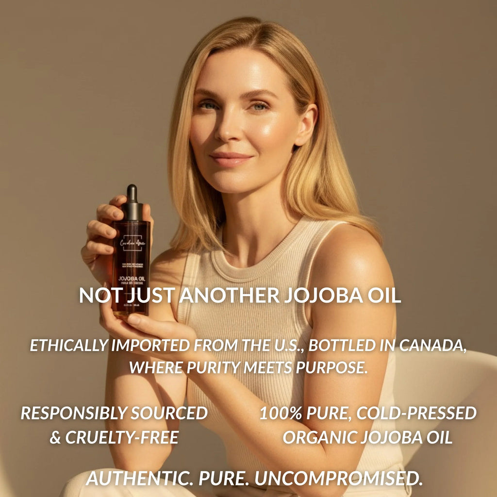 Canadian Grace 100% Organic Jojoba Oil – For Sensitive, Reactive & Acne-Prone Skin + Dry-Feeling or Oily Scalp - MacroPanora