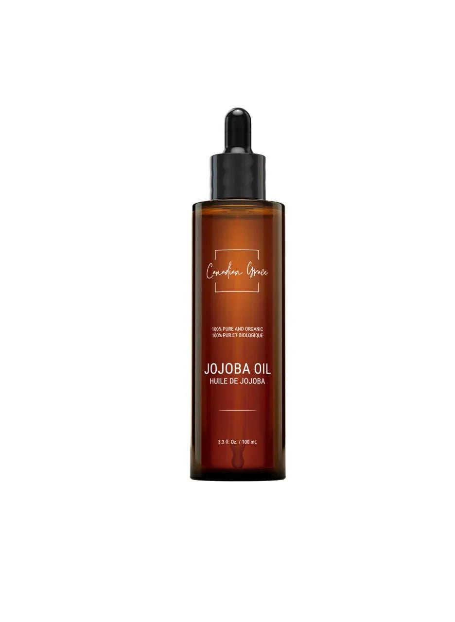 Canadian Grace 100% Organic Jojoba Oil – For Sensitive, Reactive & Acne-Prone Skin + Dry-Feeling or Oily Scalp - MacroPanora