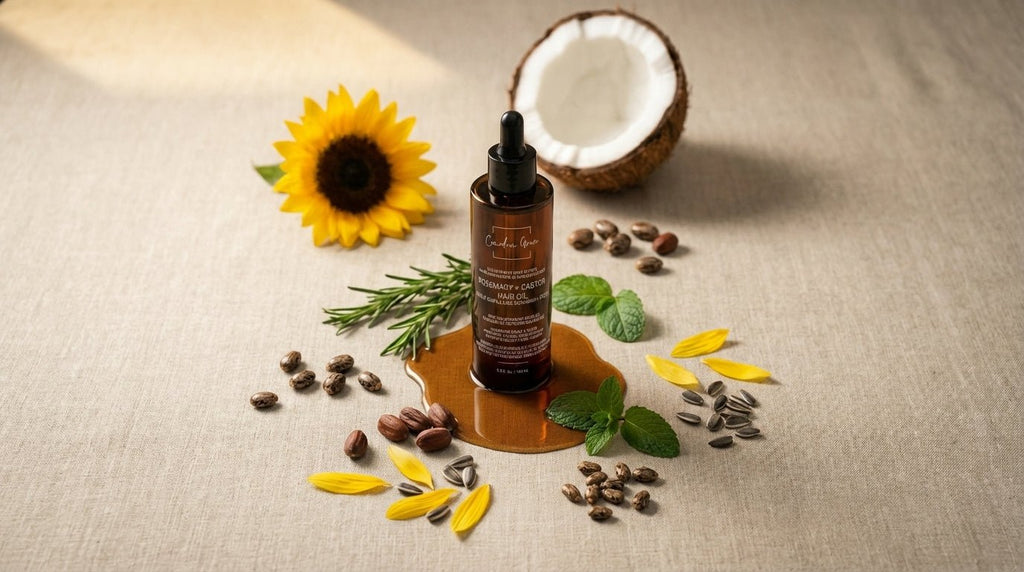 Canadian Grace Rosemary + Castor Hair Oil - The Ultimate Root Revival For Scalp Activation & Growth Support - MacroPanora