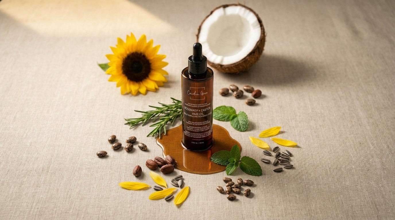 Canadian Grace Rosemary + Castor Hair Oil - The Ultimate Root Revival For Scalp Activation & Growth Support - MacroPanora