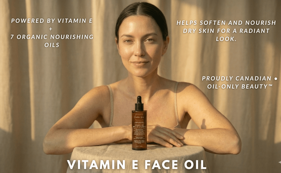 Canadian Grace Vitamin E Face Oil | 70,000 IU with 7 Organic Oils - Skin Barrier Support & Recovery For Dry, Stressed & Overworked Skin - MacroPanora