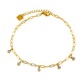 CANARI: Mini Paper - Clip Chain Anklet with Satellite Zirconia Charms - MacroPanora