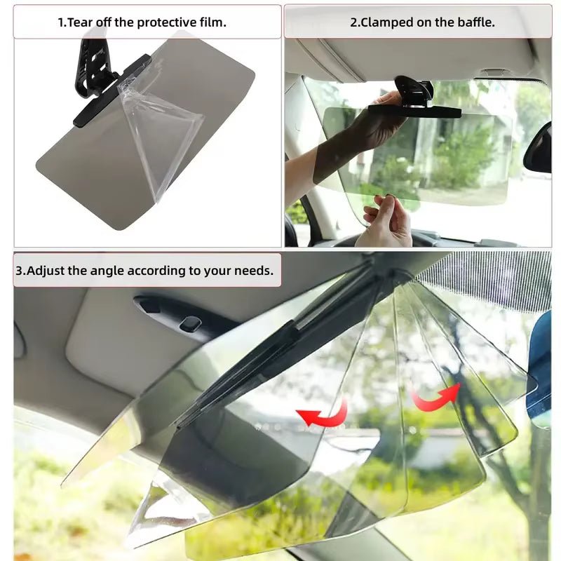 Car Mounted Anti - Glare Mirror and UV Protection Sunshade for Vehicles - MacroPanora