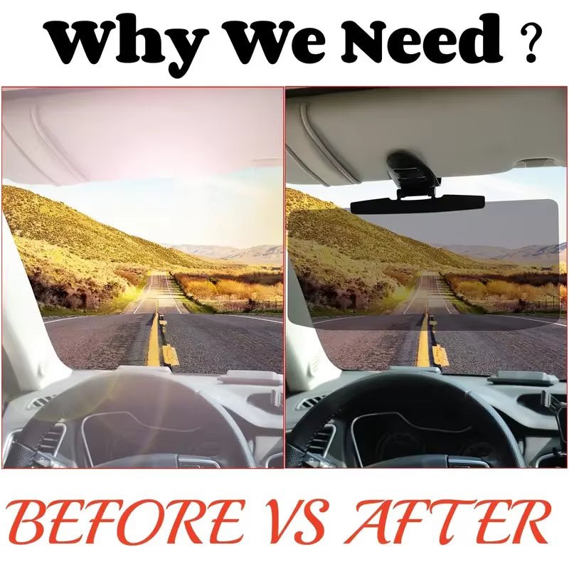 Car Mounted Anti - Glare Mirror and UV Protection Sunshade for Vehicles - MacroPanora