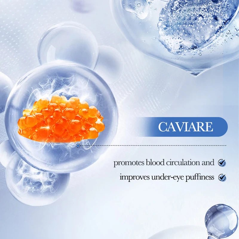 Caviar Infused Hyaluronic Acid Eye Cream for Dark Circle Reduction, Puffiness Relief, and Skin Firming Moisturization - MacroPanora