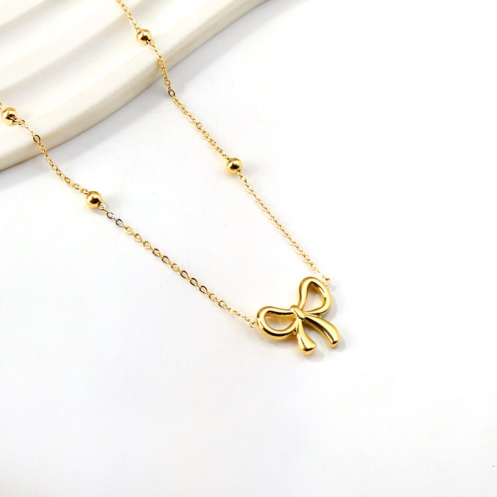 Charming Bow Pendant Necklace - MacroPanora