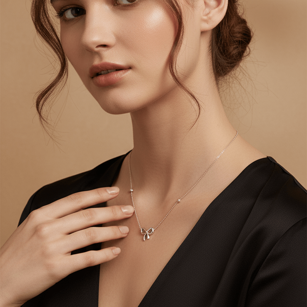 Chic Bow Charm Necklace - MacroPanora