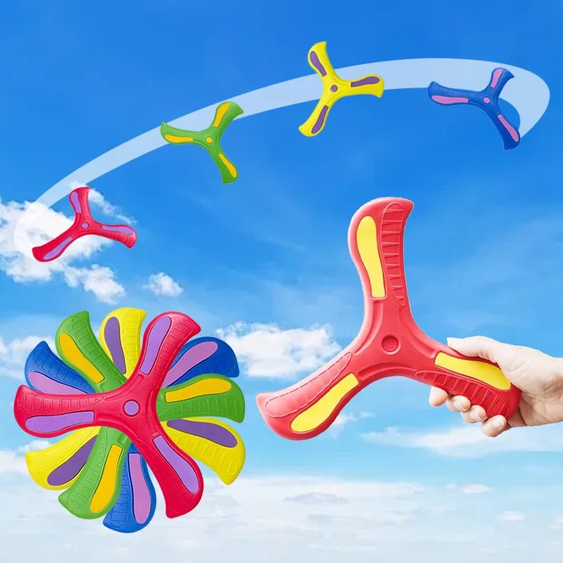 Children Boomerang Soft Three - Leaf Cross Outdoor Toy Flying Disc Adult - Kids Interactive Sports Toy for Puzzle Decompression Gift - MacroPanora