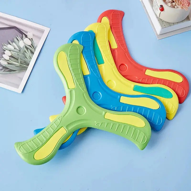 Children Boomerang Soft Three - Leaf Cross Outdoor Toy Flying Disc Adult - Kids Interactive Sports Toy for Puzzle Decompression Gift - MacroPanora