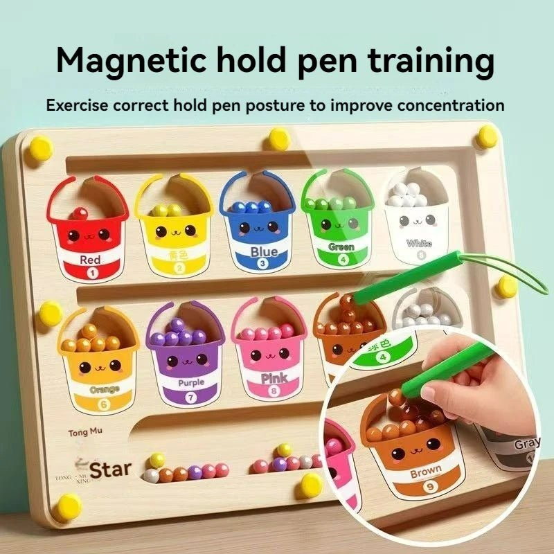 Children's Magnetic Maze Walking Ball for Concentration and Logic Development - Early Education Puzzle for Ages 3 and Up - MacroPanora