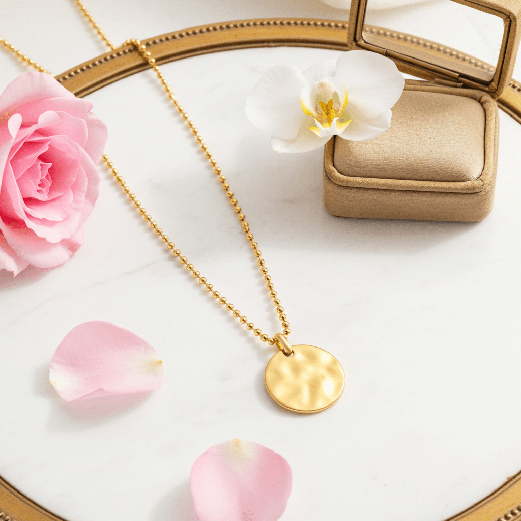 Circle Pendant Personalization Necklace - MacroPanora