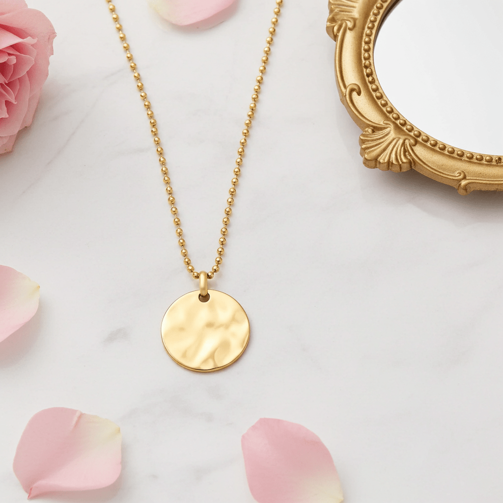Circle Pendant Personalization Necklace - MacroPanora