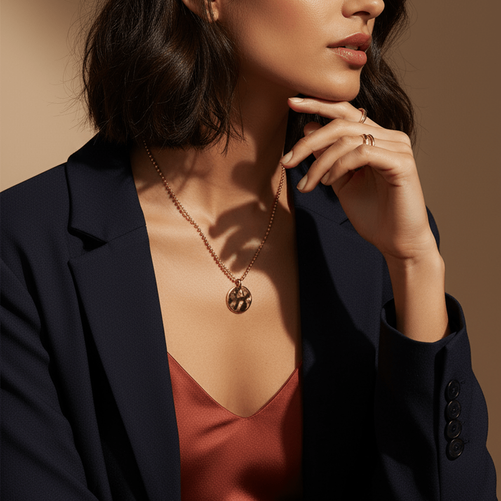 Circle Pendant Personalization Necklace - MacroPanora