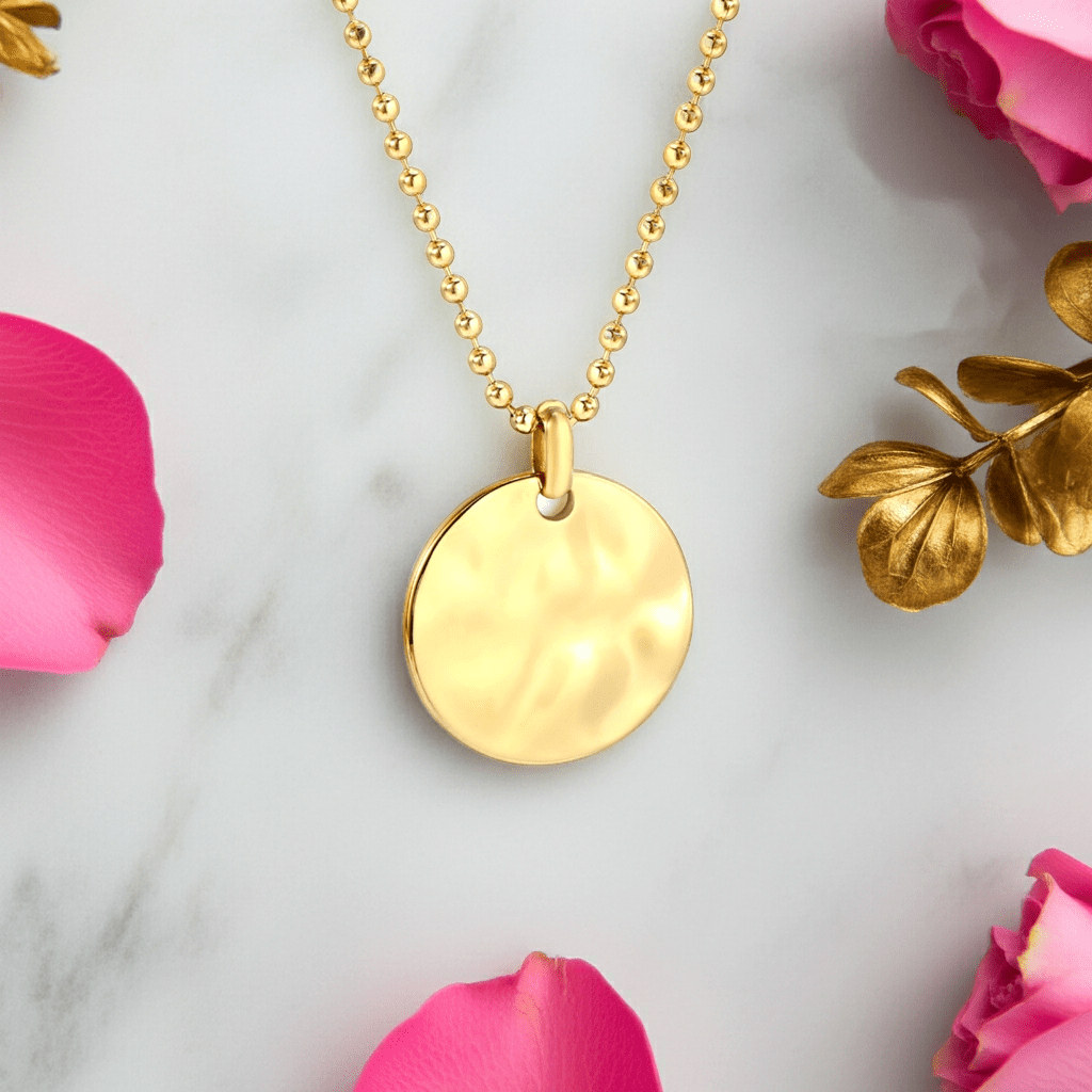Circle Pendant Personalization Necklace - MacroPanora