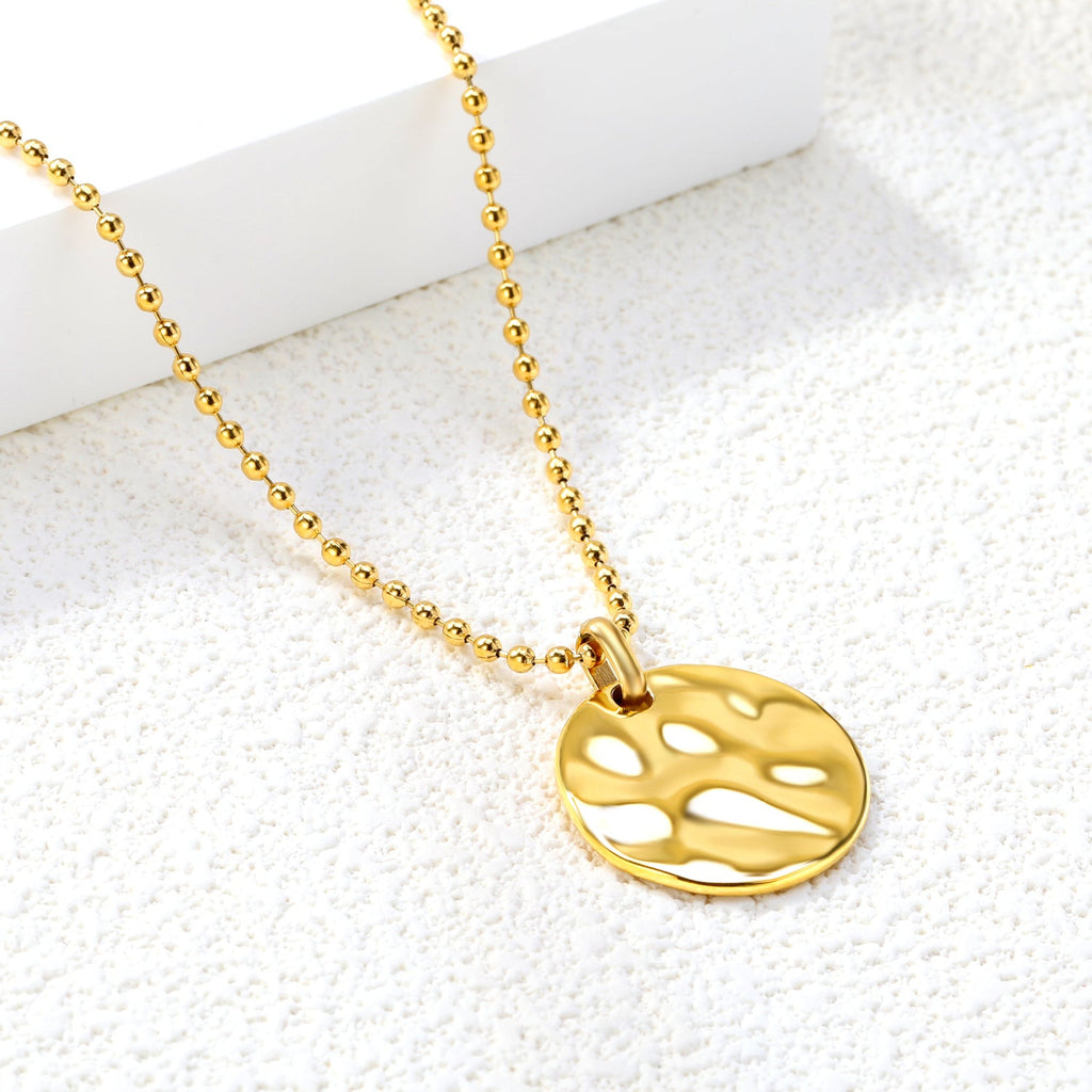 Circle Pendant Personalization Necklace - MacroPanora