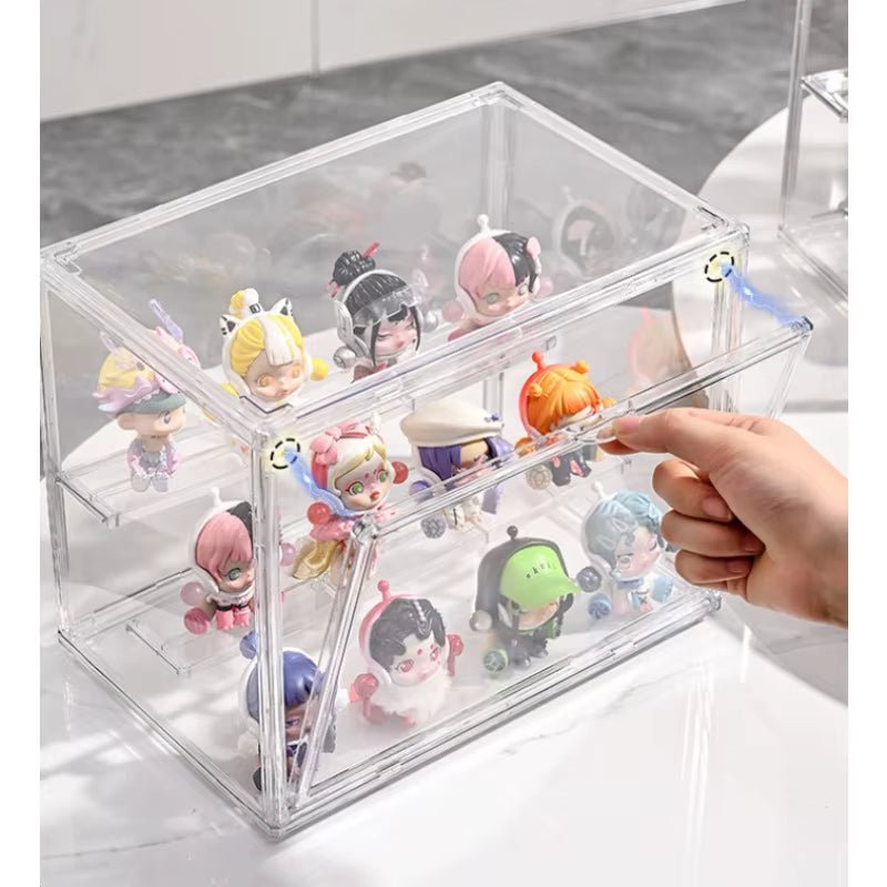 Clear Display Box for Fingures Clear Acrylic Foldable Toy Display Case for Figurines and Blind Box Dolls Action Figure Organizer - MacroPanora