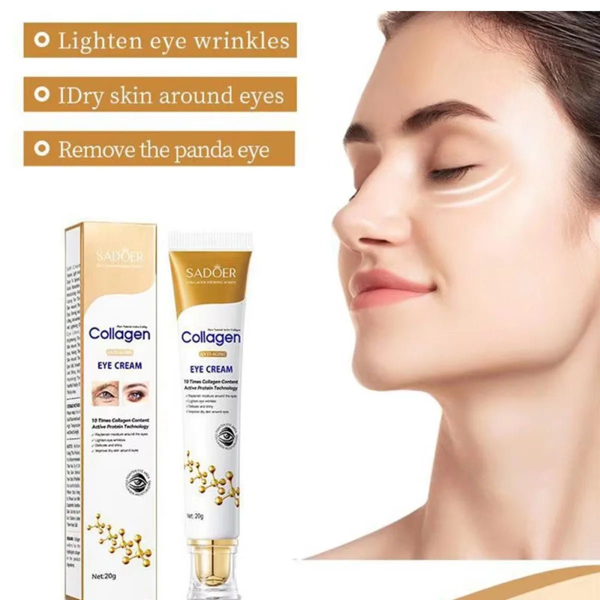 Collagen Eye Cream Skincare anti Dark Circles Eye Bags Firming Moisturizing Fade Fine Lines Cream Skincare Products for Eye - MacroPanora