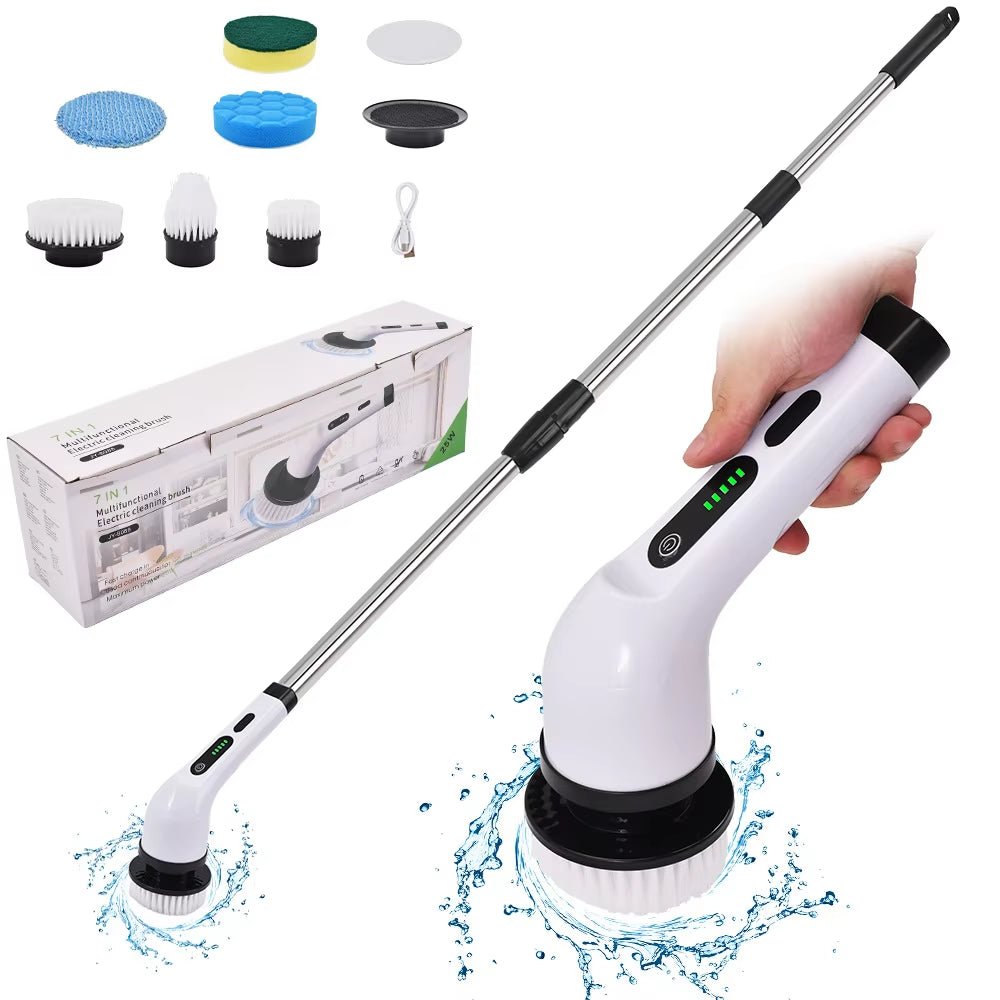 Electric Cordless Spin Scrubber - Household Cleaning Tool for Kitchen and Bathroom - MacroPanora