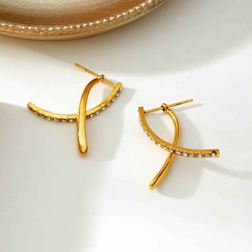 Avant-Garde Detachable CZ Hoop Earrings – 18K Gold-Tone - MacroPanora