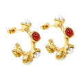 Crimson Pearl Harmony Earrings - MacroPanora