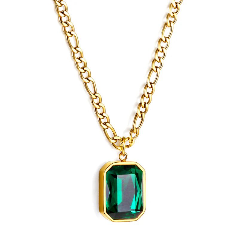 Crystal Bar Pendant Golden - Necklace | MacroPanora
