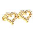 Crystal Heart Hoops Golden - Earrings | MacroPanora