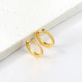 Crystal Radiance Round Earrings Gold - Earrings | MacroPanora