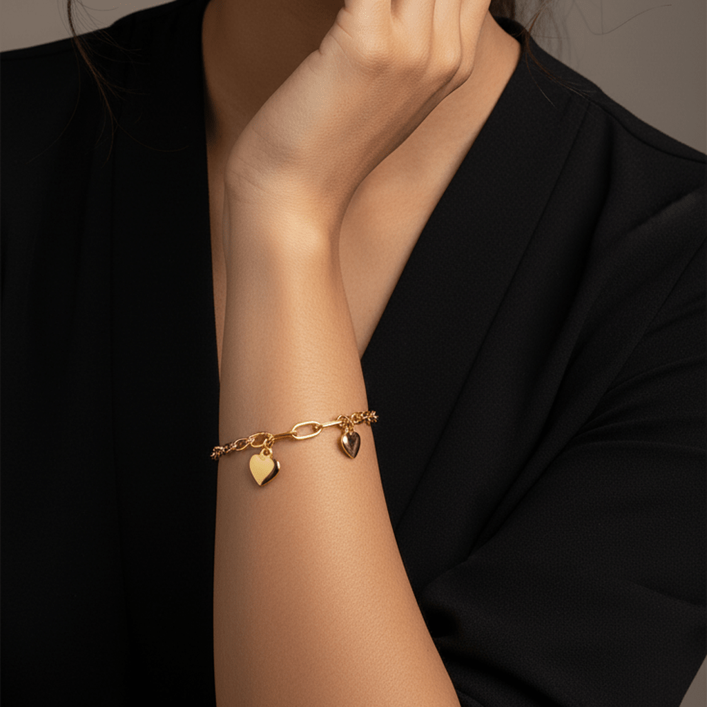 Dainty Heart Link Bracelet - MacroPanora