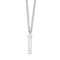 DAKARIA SILVER (White Gold): Chipped Effect Geometric Pendant on a Link Chain For Men & Women - MacroPanora