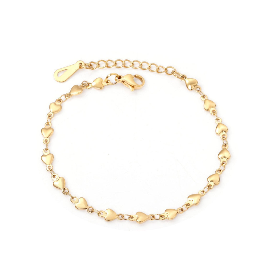 Delicate Heart Chain Bangle - MacroPanora