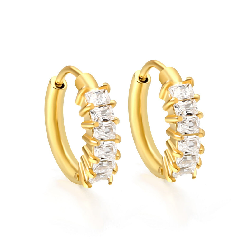 Diamond Rectangle Ear Clips - MacroPanora