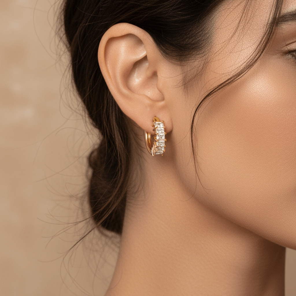 Diamond Rectangle Ear Clips - MacroPanora