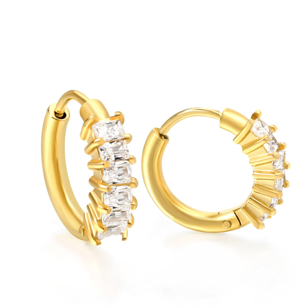 Diamond Rectangle Ear Clips - MacroPanora