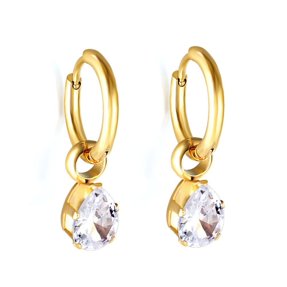 Diamond Teardrop Hoops - MacroPanora