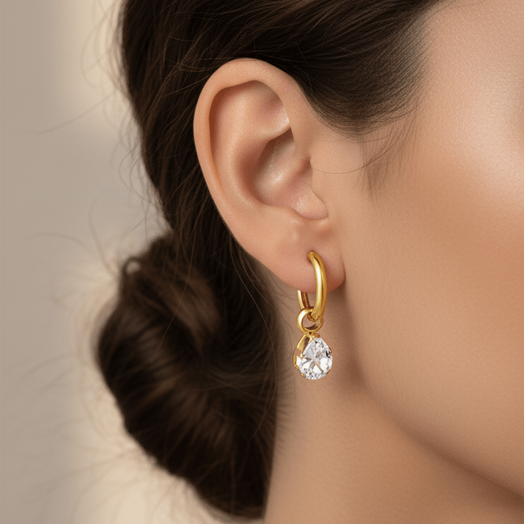 Diamond Teardrop Hoops - MacroPanora