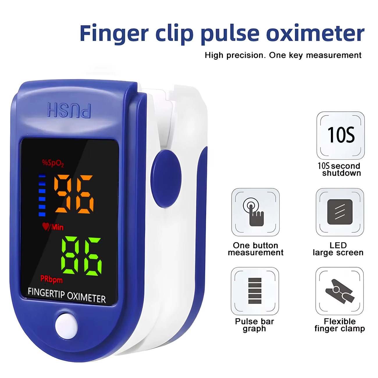 Digital Infrared Thermometer Forehead Body Non - Contact Fever Thermometers or Medical Portable Finger Pulse Oximeter Blood Oxygen - MacroPanora