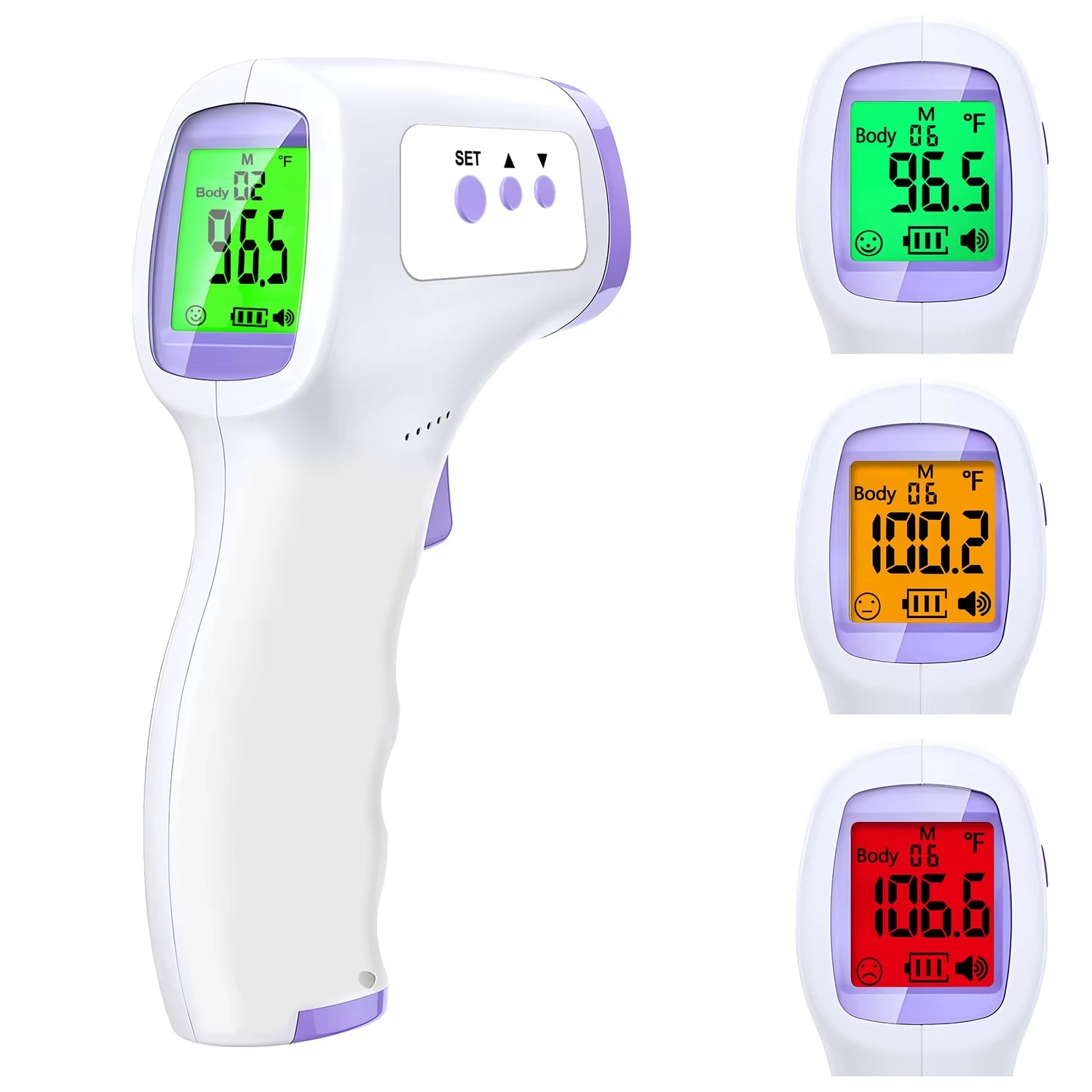 Digital Infrared Thermometer Forehead Body Non - Contact Fever Thermometers or Medical Portable Finger Pulse Oximeter Blood Oxygen - MacroPanora