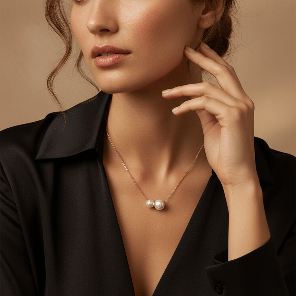 Duo Pearl Drop Necklace - MacroPanora