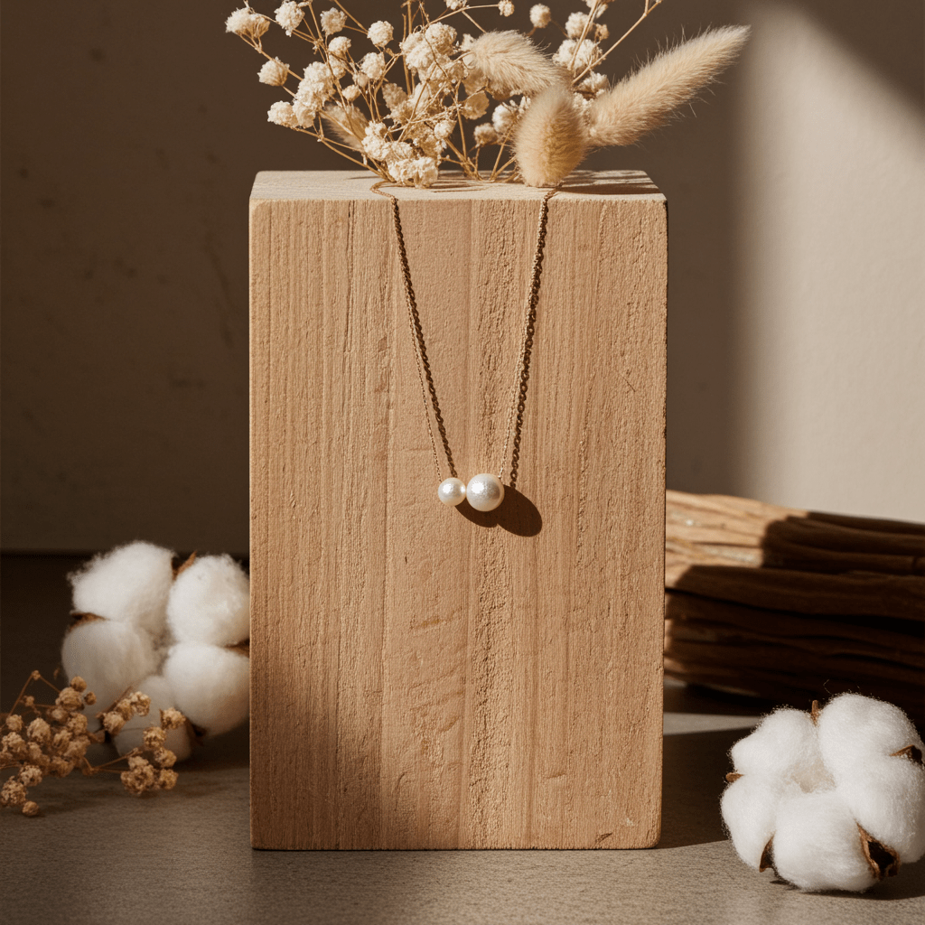 Duo Pearl Drop Necklace - MacroPanora