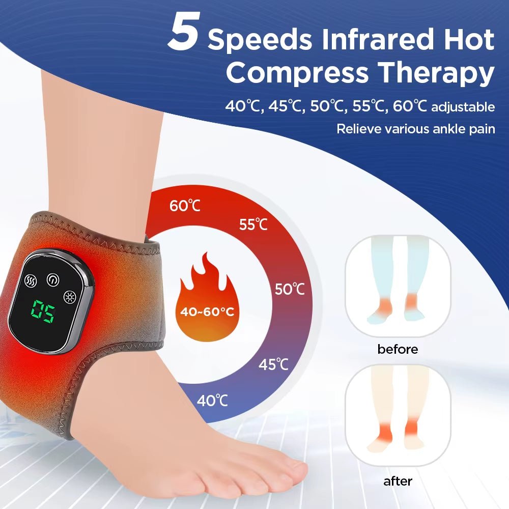 Electric Ankle Massager Ankle Brace Relaxation Treatment Air Compression Foot Massager Relieving Achilles Tendoniti - MacroPanora