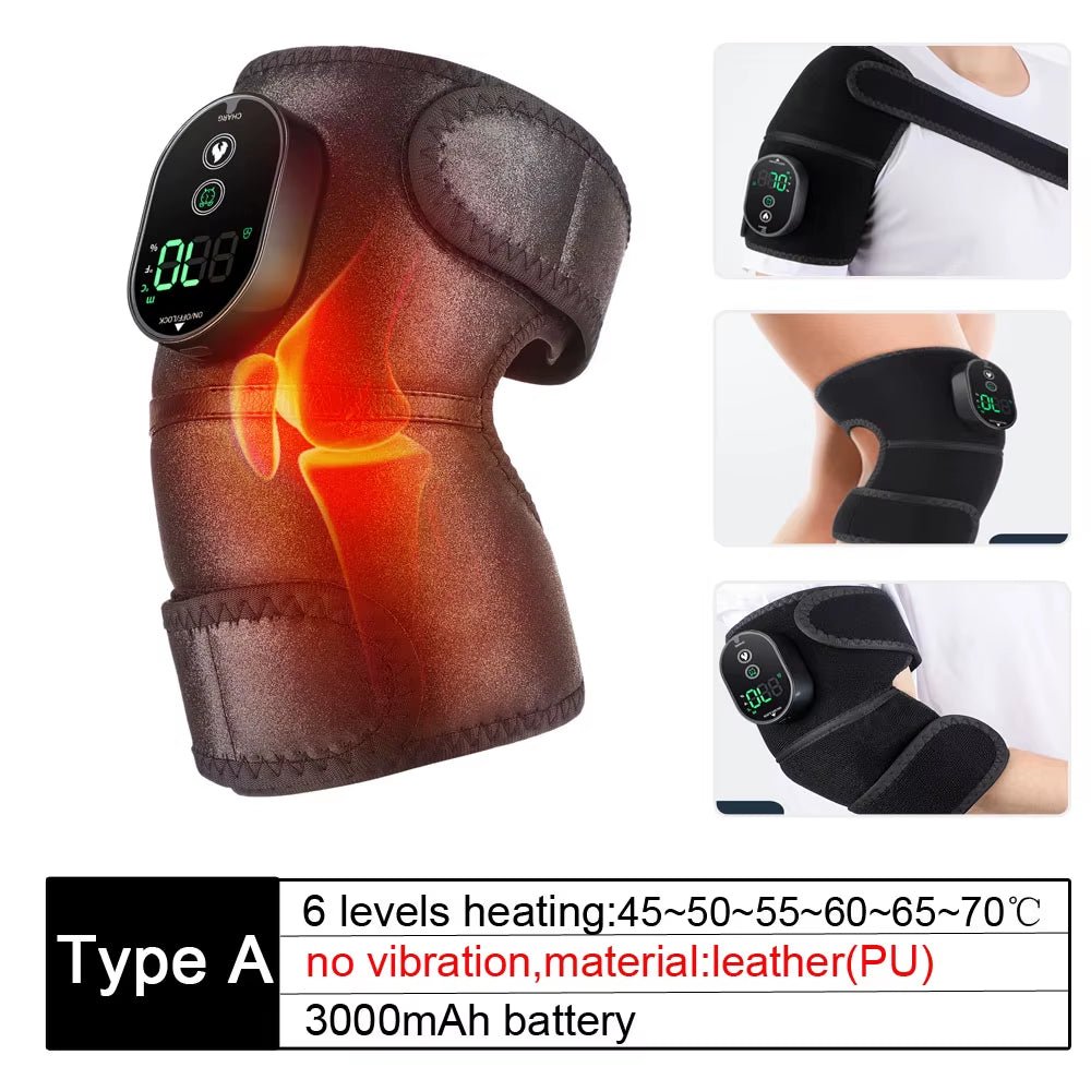 Electric Cordless Thermal Knee Pad Brace Massager 3 in 1 for Shoulder Elbow Joint Care Knee Support Muscle Relax Hot Compress - MacroPanora