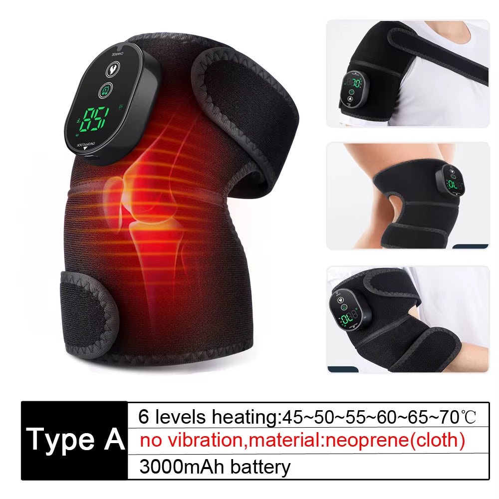 Electric Cordless Thermal Knee Pad Brace Massager 3 in 1 for Shoulder Elbow Joint Care Knee Support Muscle Relax Hot Compress - MacroPanora