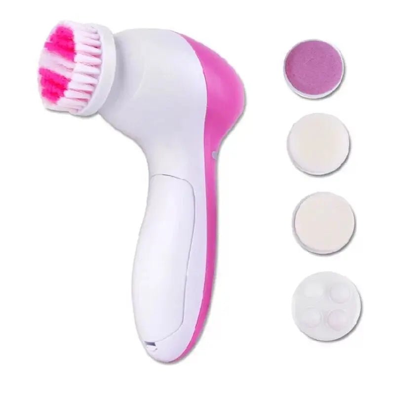 Electric Facial Cleaner 5 in 1 Face Cleansing Brush Wash Machine Spa Skin Care Massager Blackhead Cleaning Facial Cleanser Tools - MacroPanora