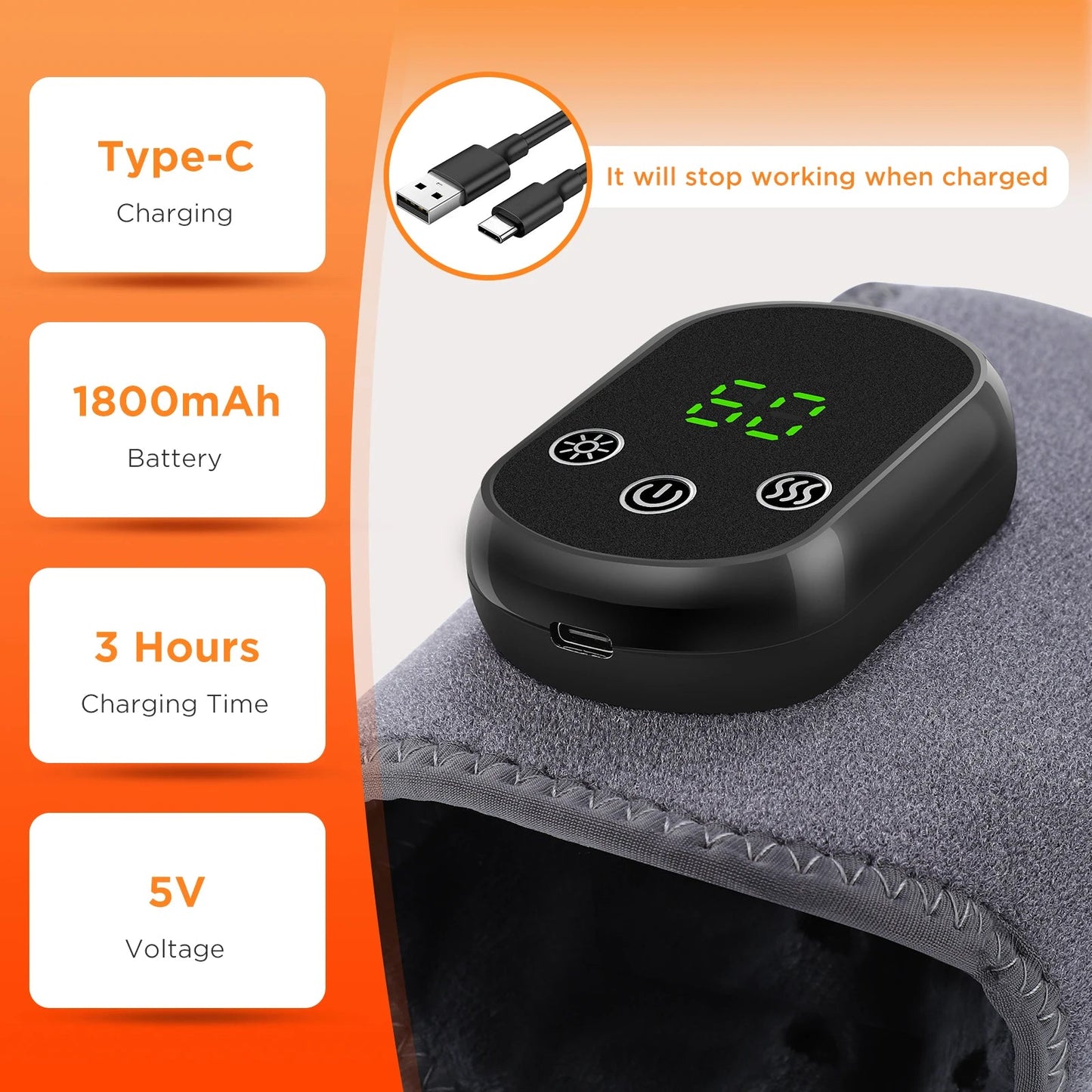 Electric Foot and Hand Massager with Vibration and Heating Functions for Ankle and Joint Relaxation, Portable Design - MacroPanora