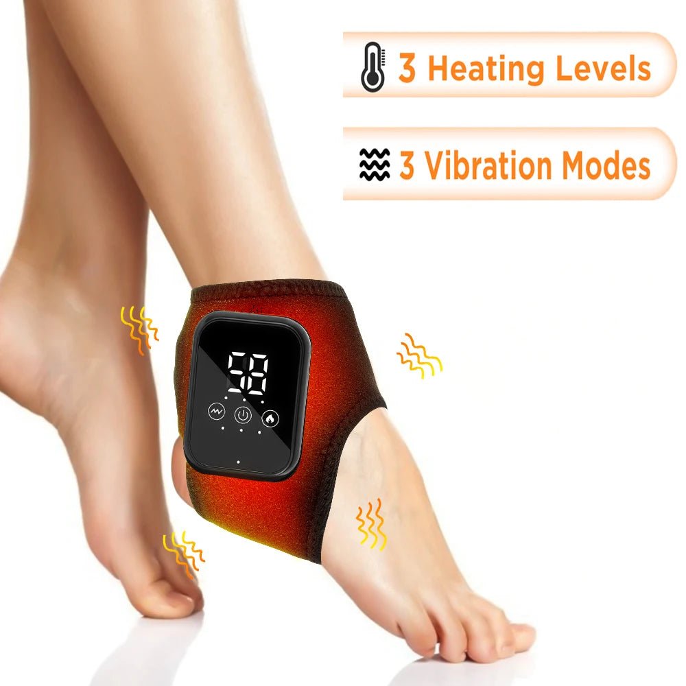 Electric Foot and Hand Massager with Vibration and Heating Functions for Ankle and Joint Relaxation, Portable Design - MacroPanora