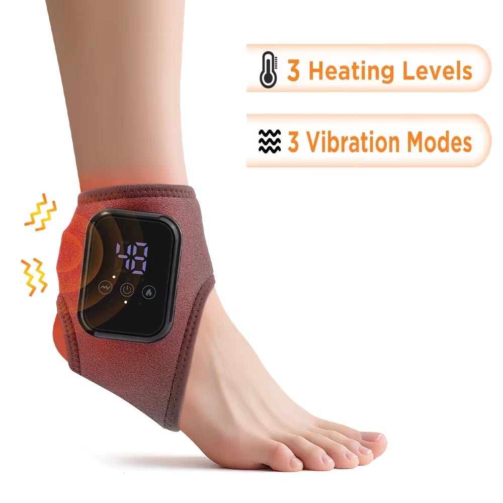 Electric Foot and Hand Massager with Vibration and Heating Functions for Ankle and Joint Relaxation, Portable Design - MacroPanora