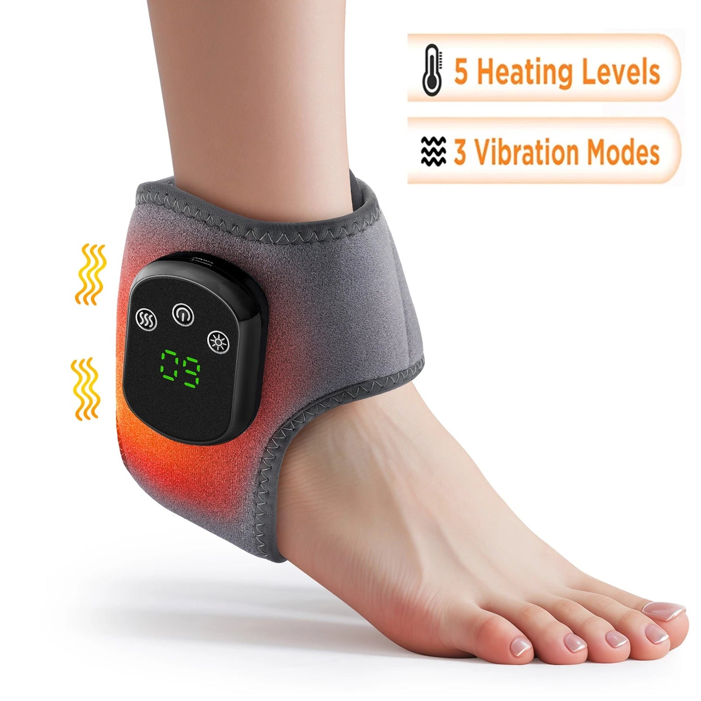 Electric Foot and Hand Massager with Vibration and Heating Functions for Ankle and Joint Relaxation, Portable Design - MacroPanora