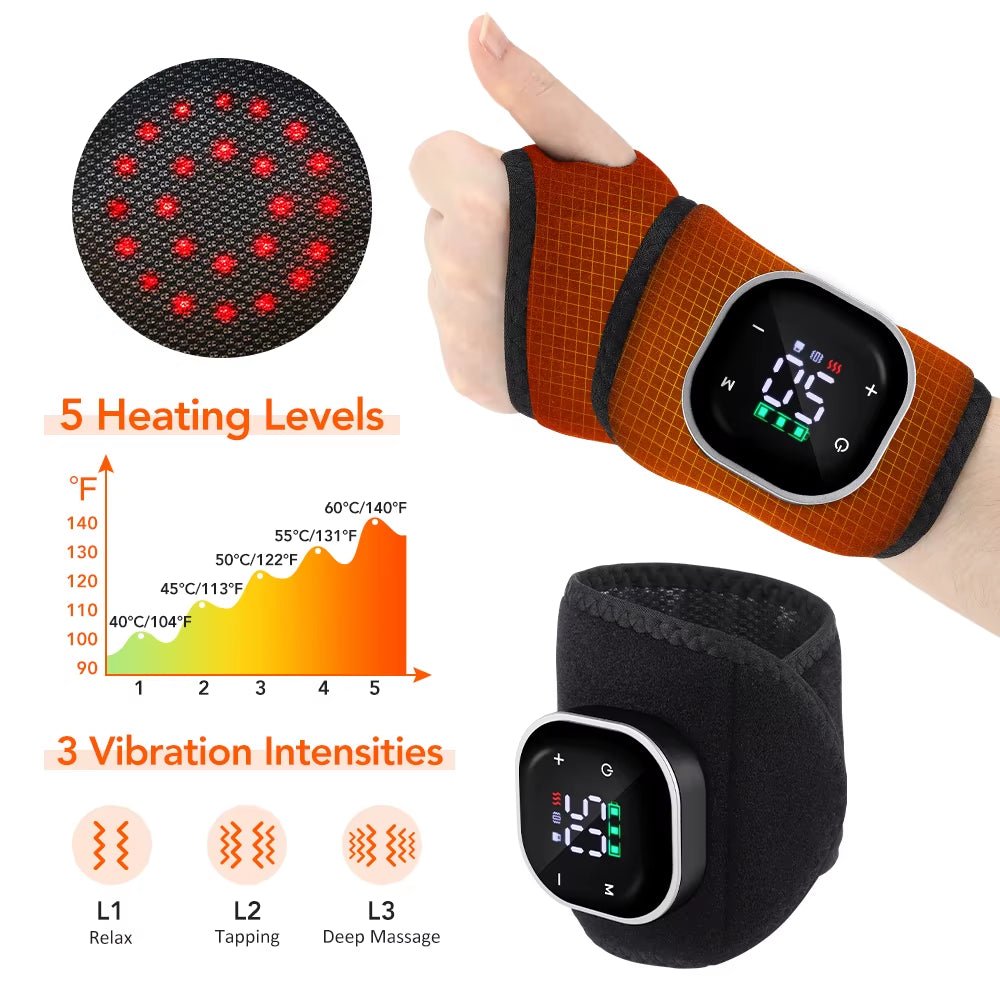 Electric Foot and Hand Massager with Vibration and Heating Functions for Ankle and Joint Relaxation, Portable Design - MacroPanora